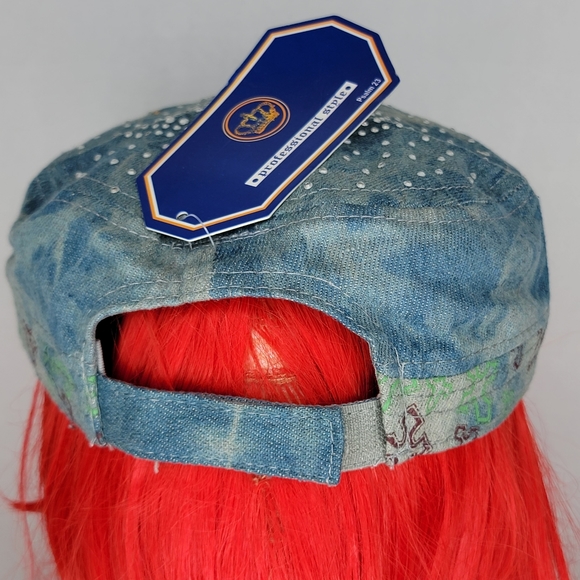 ``H25704 NWT Professional Style Cadet Cross Caps Splash Denim - Picture 5 of 5